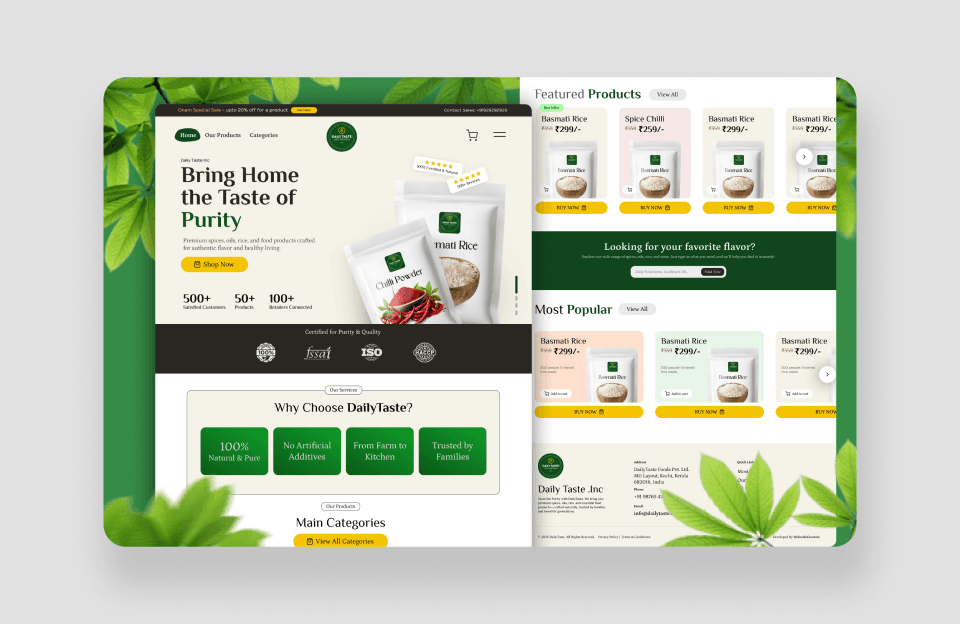DailyTaste E commerce Website