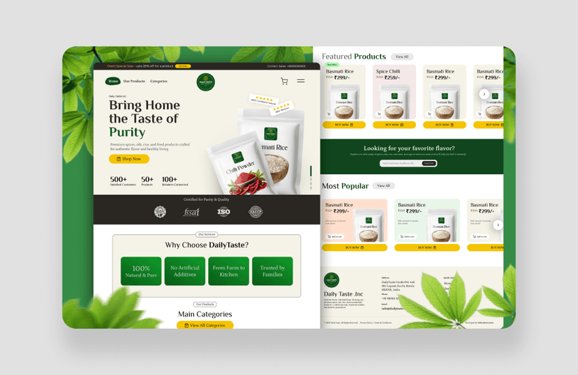 DailyTaste E commerce Website